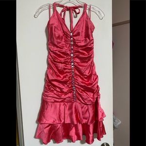 Fuchsia Ruched mini Dress